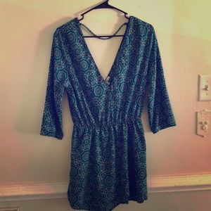 Teal Pattern Romper